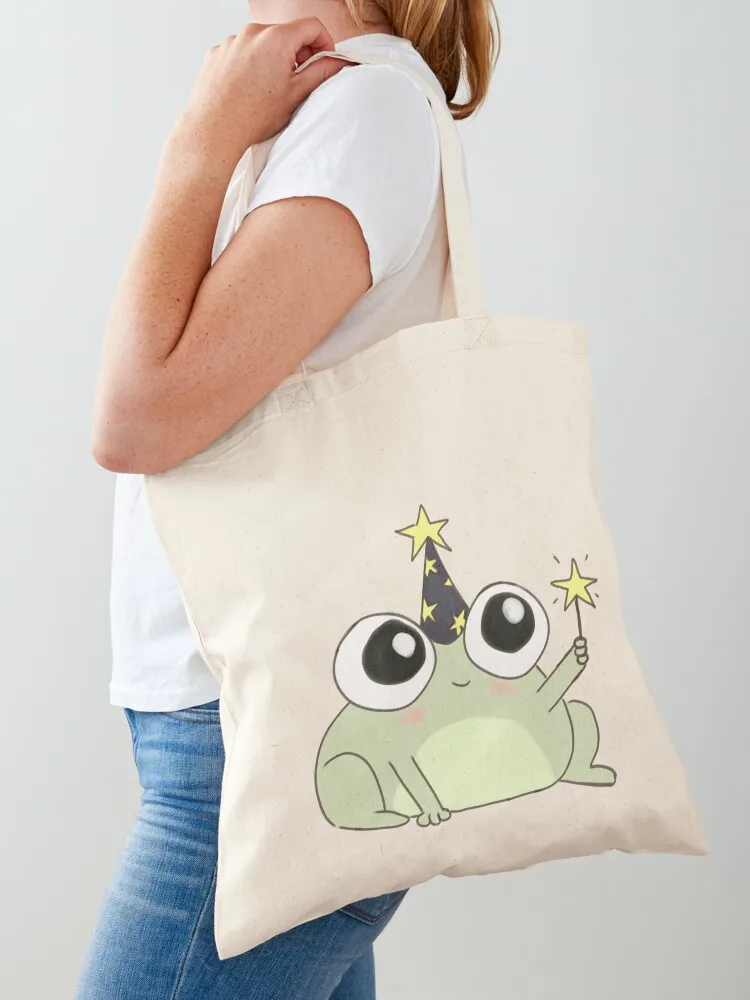 

Wizard frog - the cute magic Rogy the froggie Tote Bag cloth bag woman shopping bags foldable Women's shopper Shopper