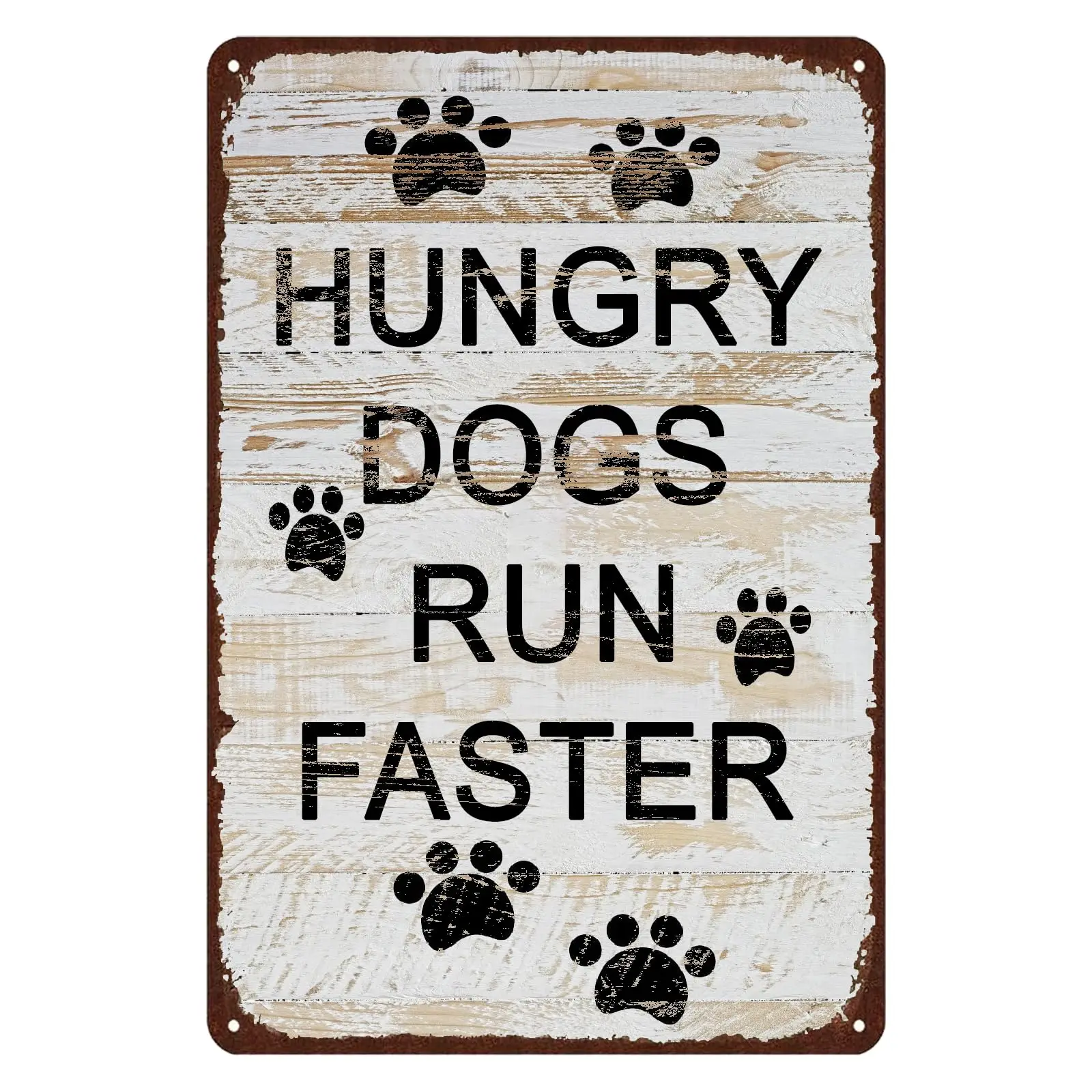 1PCS,Vintage Tin Signs Hungry Dogs Run Faster Funny Metal Sign Rustic Plaque,Humor Man Cave Home Bar Cafe Wall Art Decor