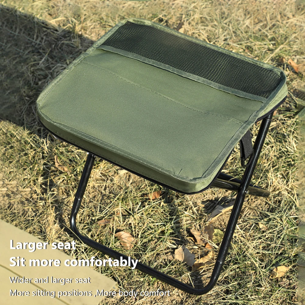 Tabouret de pêche Portable d'extérieur avec sac en filet, chaise de rangement intégrée, résistant à l'usure pour pique-nique, jardinage, barbecue, randonnée