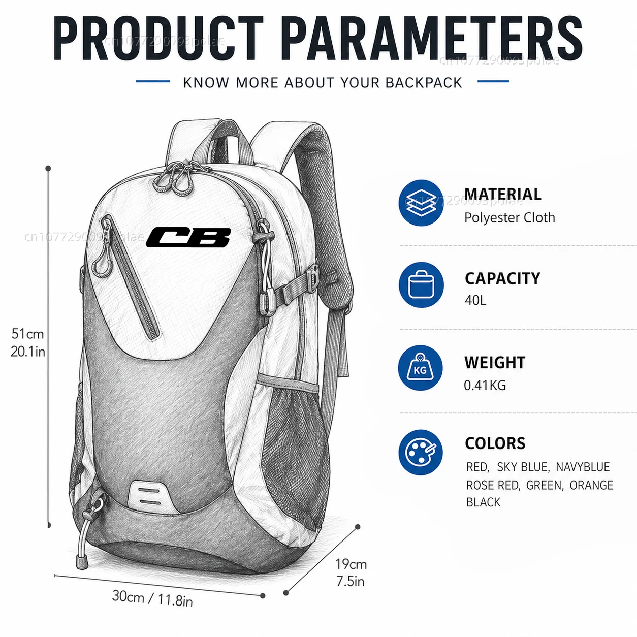 For Honda CB 599 600F CB 400 500 CB919 CB 125 R CB 190R 250R CB1000R LaRacing travel Men waterproof Backpack Bag Motorcycle Gift