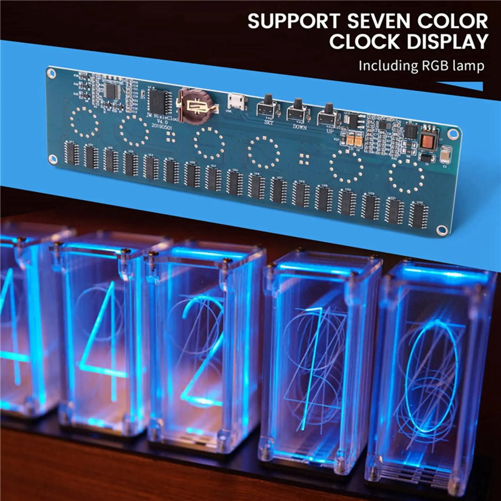 A08I DIY In14 In4 Nixie Buisklok Digitale LED Klok Gift Printplaat Kit, PCBA Geen Buizen