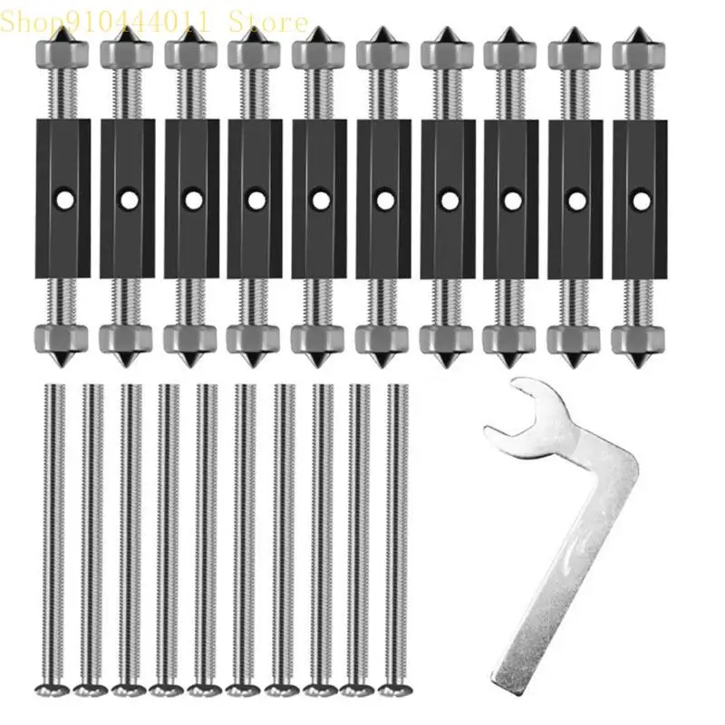 

10Pcs Adjustable Cassette Screws Support Rod with Wrench Electrical Box Screws Outlet Repairer Electrical Accessories