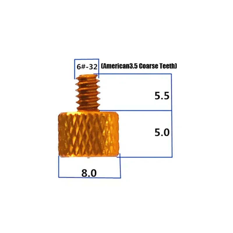 Colorful Thumbscrews UNC 6#-32*5.5 Anodized Aluminum Color Knurled Thumb Hand Screw Graphic Card Screws For DIY Computer Case