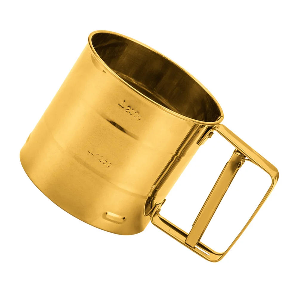 

Hand Held Flour Sieve Hand-held Sifter Shaker Crank Baking Handheld Filter Stainless Steel Strainer for