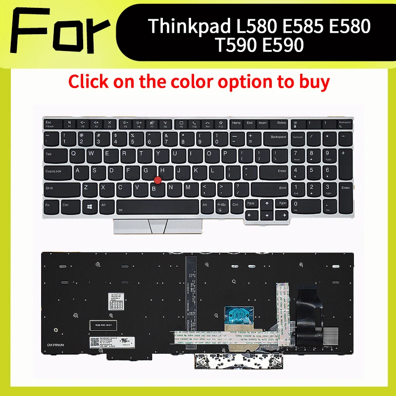 

US Replace Keyboard For Thinkpad L580 E580 E585 L590 E590 E595 P52 P72 P53 P53S P73 T590
