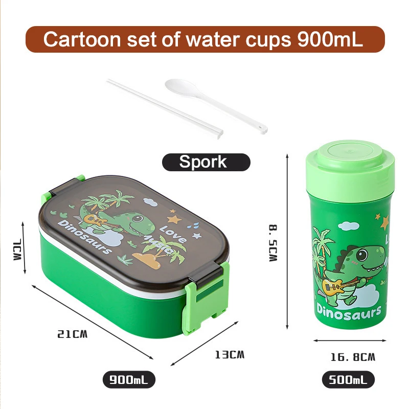 Lunch Box for School/ Kids/Kindergarten With Water Bottle Dinosaur Unicorn Chirldren Food Snack Box Taper