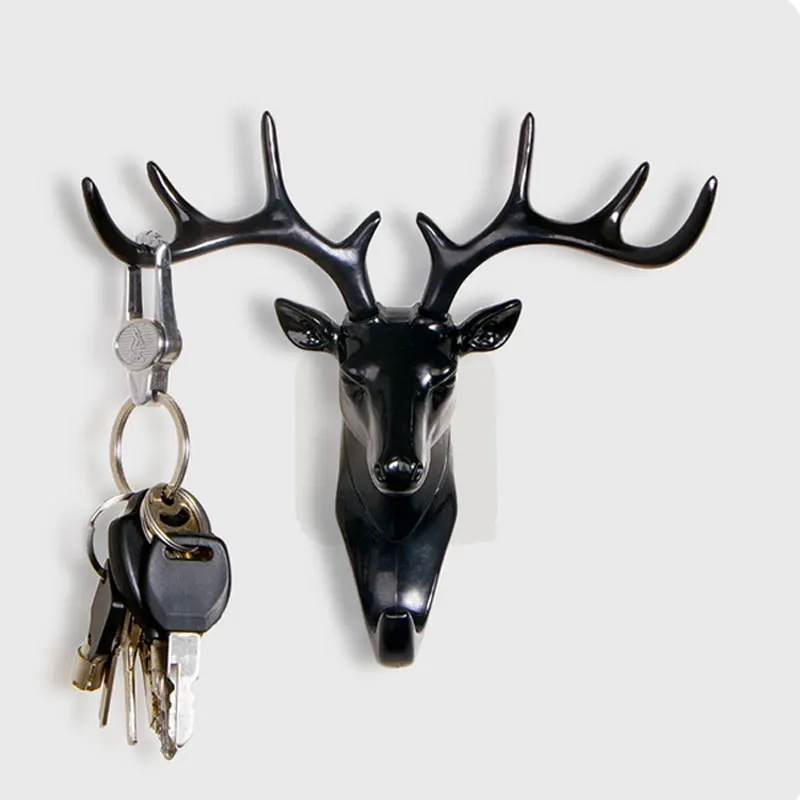 Deer Head Universal Antler Hook Strong Wall Hanger For Clothes Bag Hat Towel Scarf Key Bathroom Home Decoration Accessories Rack