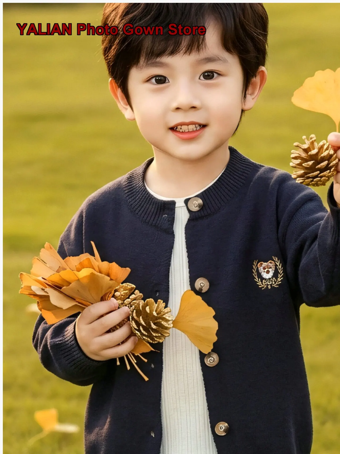 Boys Round Neck Button-Up Knit Top Spring Autumn Baby Coat Chic Stylish Design Kids