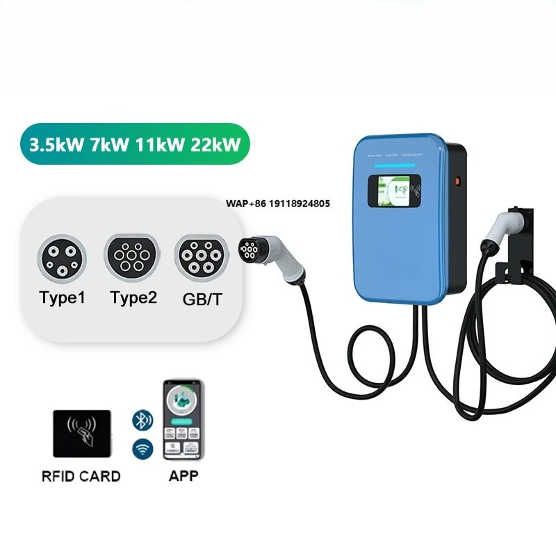 Explosions 7kW AC Electric Vehicle Charging Piles Support APP and Swipe Card Control Wall-mounted Charging Piles.
