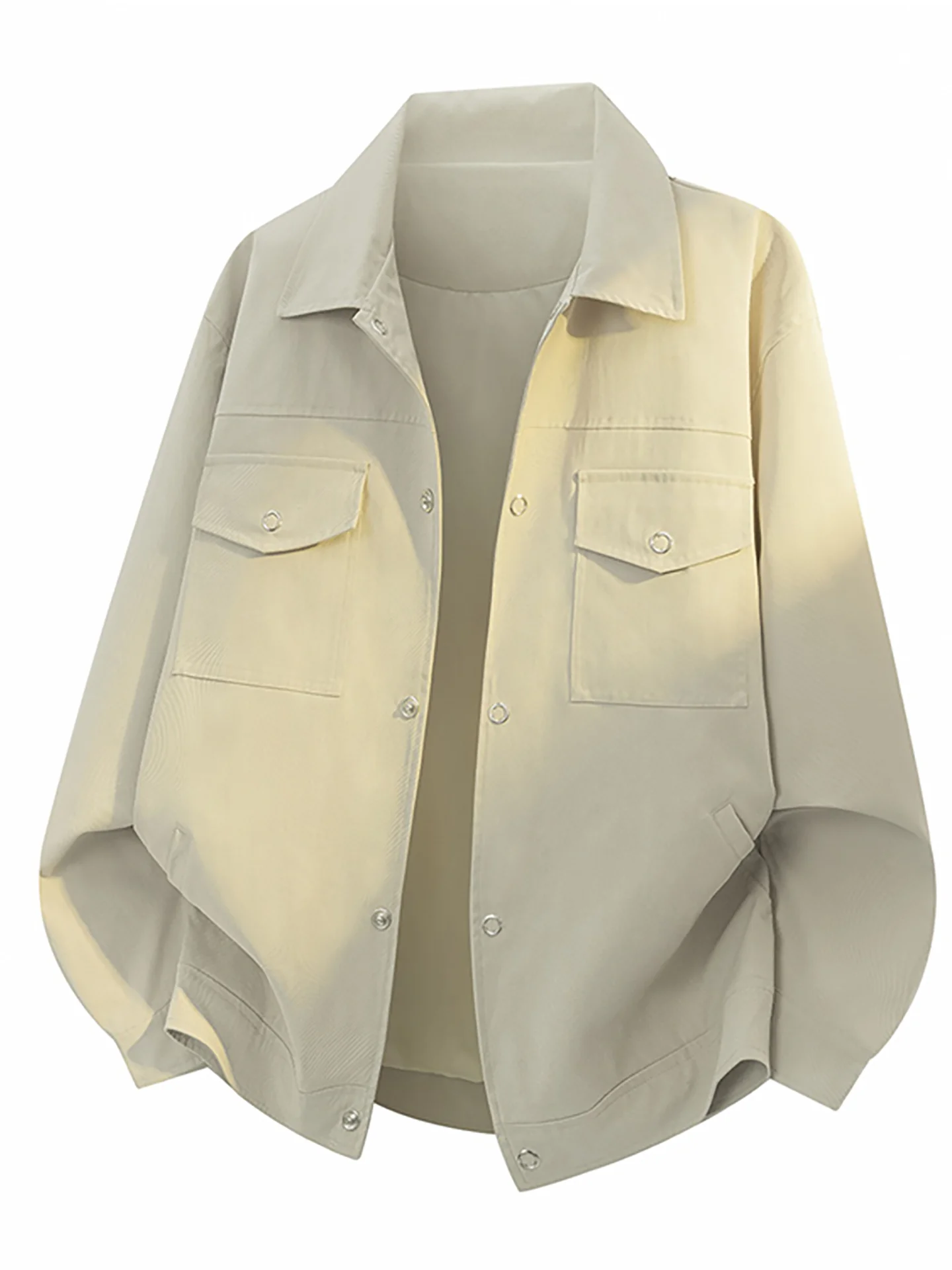 فضفاضة تناسب الرجال عارضة Jaet ربيع الخريف Faionable زر حتى طوق عمال Sle البوليستر النايلون ألياف Cosite #4
