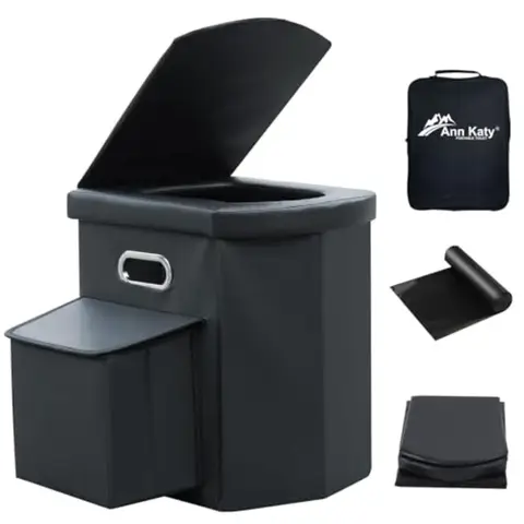 Upgrade XL Portable Toilet for Adults Extra Large Portable Travel Floding Toilet Camping Tall Toilets with Lid for Adults and C
