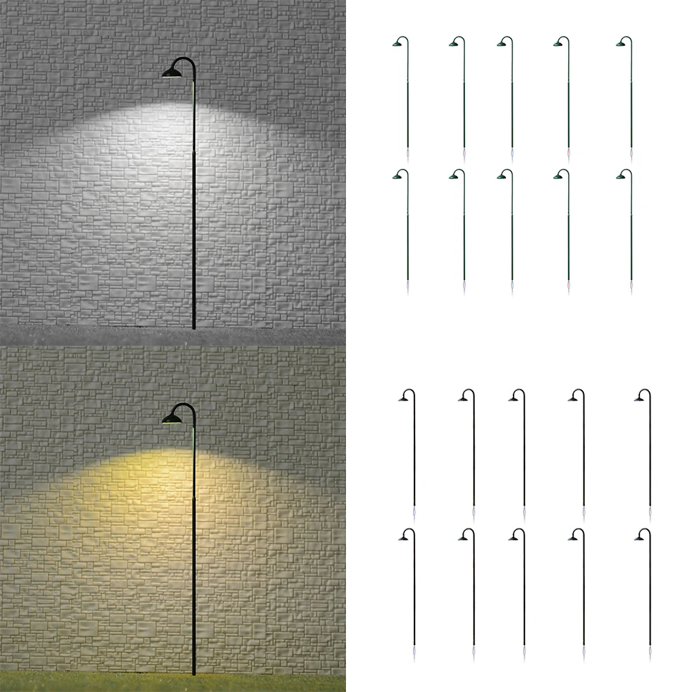 

10Pcs/bag Model LED Street Lamp 15cm Height LED Street Light Model Train Path Lamp Post For Model Railway Train Station Layout