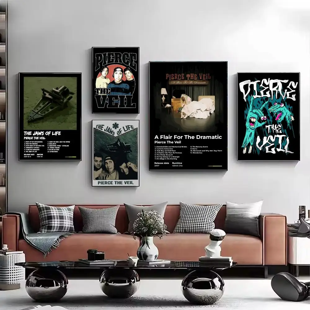 Rock Band P-Pierce The Veil Poster Stylish Wall Art Print for Living Room Bedroom Study Office Café Home Decor Modern Gift