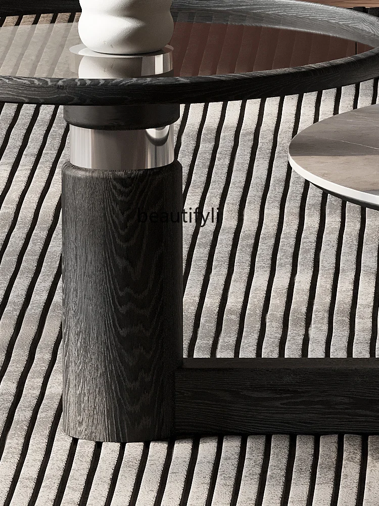 Modern Minimalist Stone Plate Tea Table Removable Italian Coffee Table Light Luxury Living Room Home Coffee Table