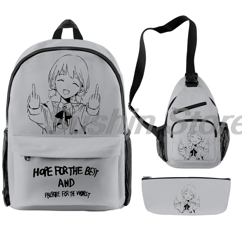 Girls Band Cry Anime Iseri Nina Backpack 3pcs/set Rucksack Shoulder Bag Women Men Casual Daypack Cartoon Packsack Travel Bags