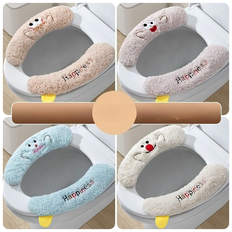 

Самоклеящаяся накладка на сиденье унитаза с ручкой, новая всесезонная мультяшная наклейка-коврик для унитаза для детей, мягкая домашняя подушка для унитаза для ванной комнаты