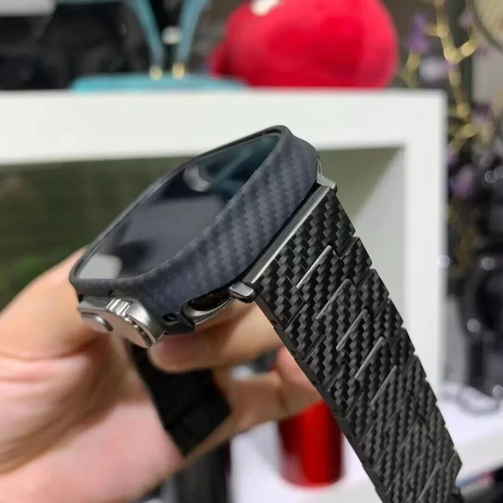 Genuine Carbon Fiber Matte / Glossy Slim Case Bumper For Apple Watch Ultra 2 49mm Series 10 9 8 7 46mm 45mm 41mm Frame Cover