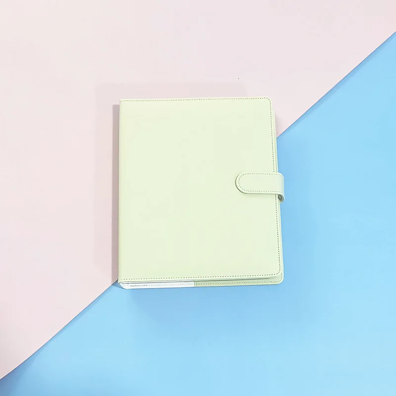 Copertina raccoglitore quadrata in pelle PU Macaron A6 A7, raccoglitore ad anelli ricaricabile a 6 anelli, sigillatura con fibbia magnetica, libro di carte stellari per notebook 2 in 1