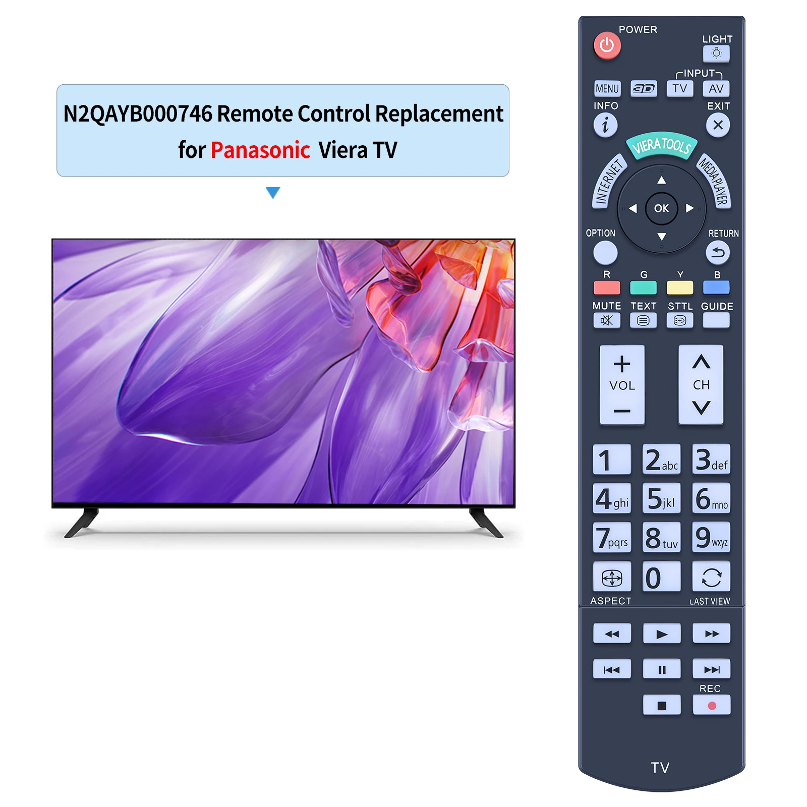 Nuovo telecomando muslimatexper PANASONIC TV per TH58AX800A TH60AS800A TH65AX800A Fernbedienung