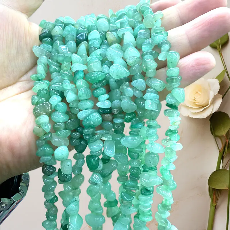 80cm Irregular Natural Stone 5-8mm Green Aventurine Loose Spacer Beads for Jewelry Making Diy Bracelet Charms Accessories