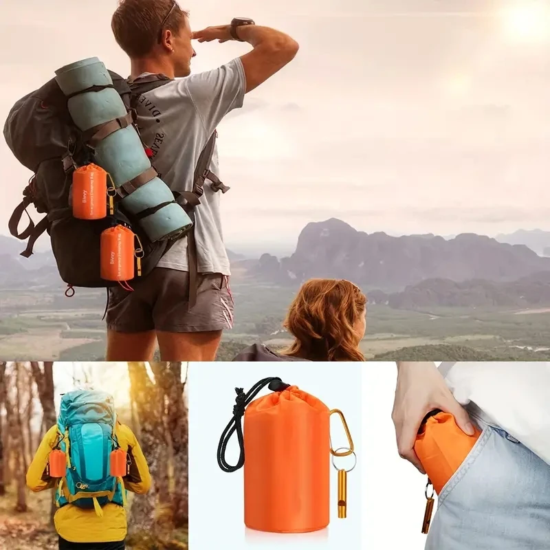 Manta de emergencia para supervivencia al aire libre, Kit de rescate de primeros auxilios, manta térmica de lámina impermeable, saco de dormir para acampar y senderismo