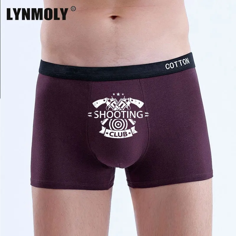 

1/2/3/4PCS Cotton Men's Boxers Shorts Gun Printed Comfortable Soft Fashion Intimate Boxer Briefs Sporty Breathable Underwear