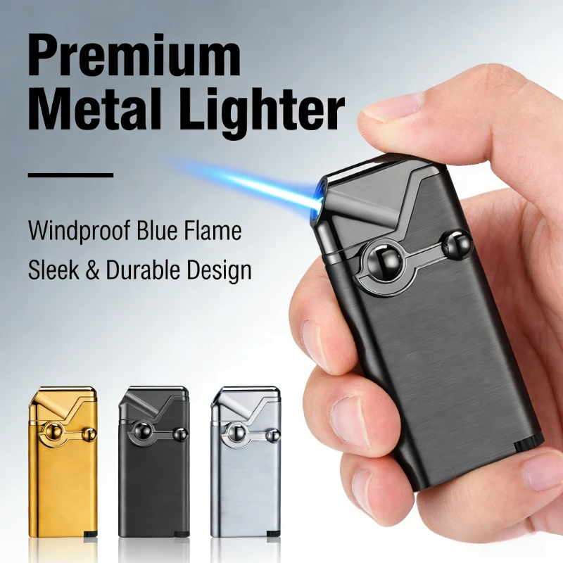 

Heavy-Duty Windproof Butane Jet Torch Lighter | Refillable Metal Adjustable Flame Lighter for Candles Pipes Grills | Scratch