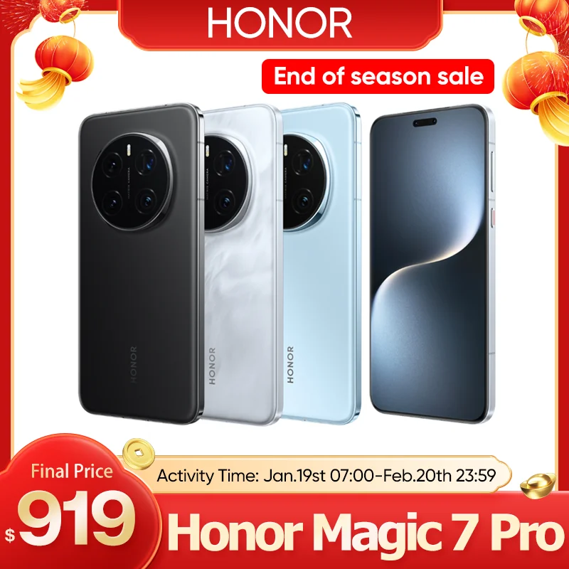 2025 New Original HONOR Magic7 Pro Global Version 5G Smartphone Snapdragon 8 Elite 6.8''120Hz LTPO Display 100W Fast Charge IP69