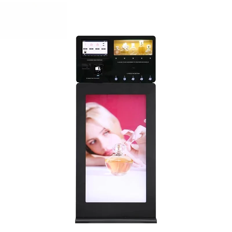 

Commercial Perfume Spray Vending Machine Smart Automatic With Stand Large Capacity Touch Control Hotel Mall Public Area