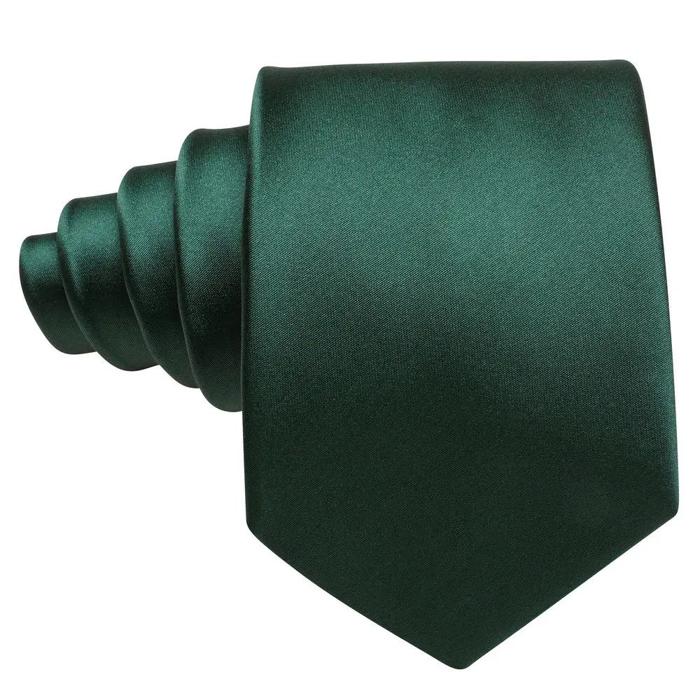 Gravatas masculinas sólidas de seda verde escuro com bolso quadrado abotoaduras conjunto elegante tecido de alta qualidade terno gravata festa de casamento barry.wang