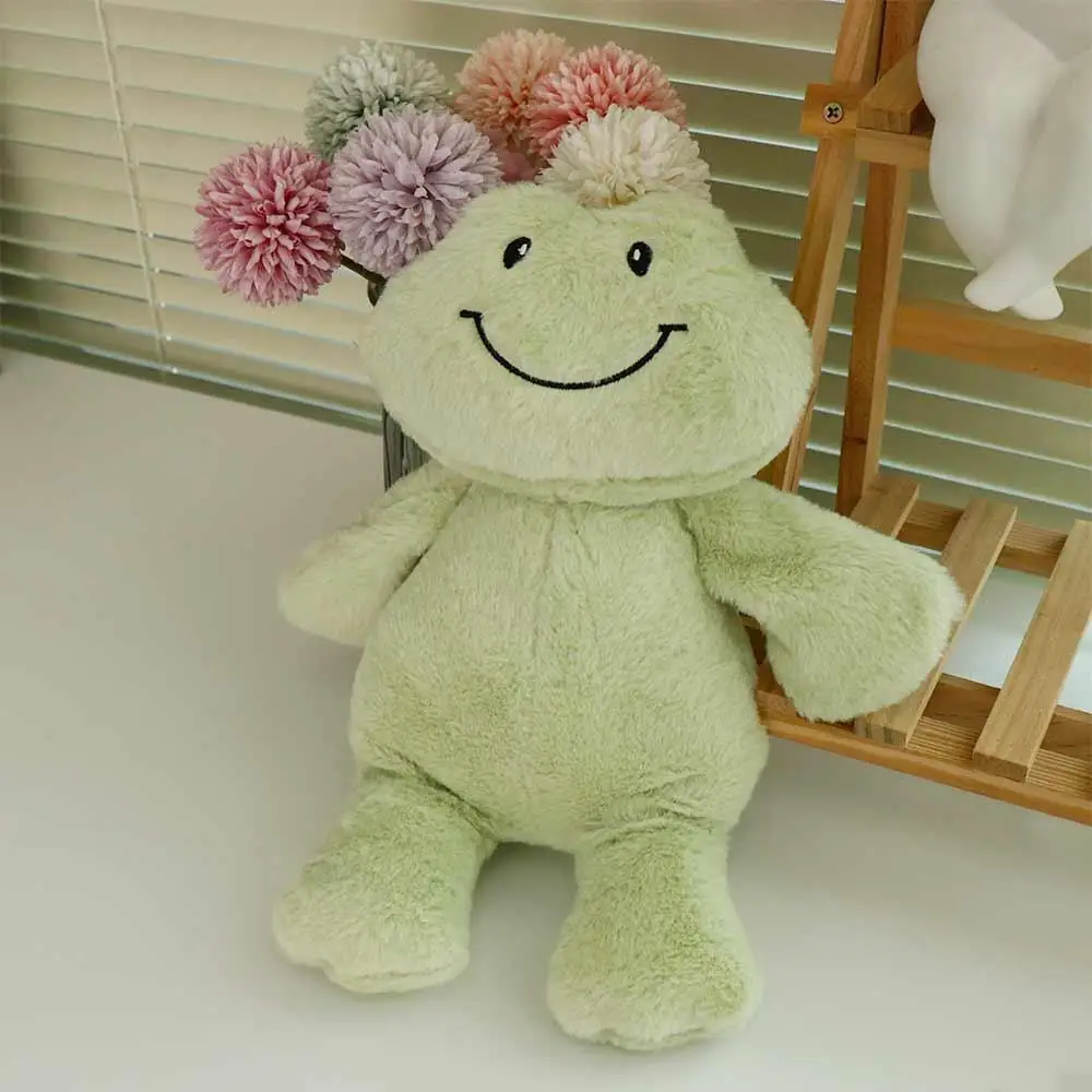 

Home Decoration Kids Sleep Toys Soft Toys Cartoon Animal Filled Toys Green Frog Stuffed Toy Plush Pillow Smiling Frog Plush Toy