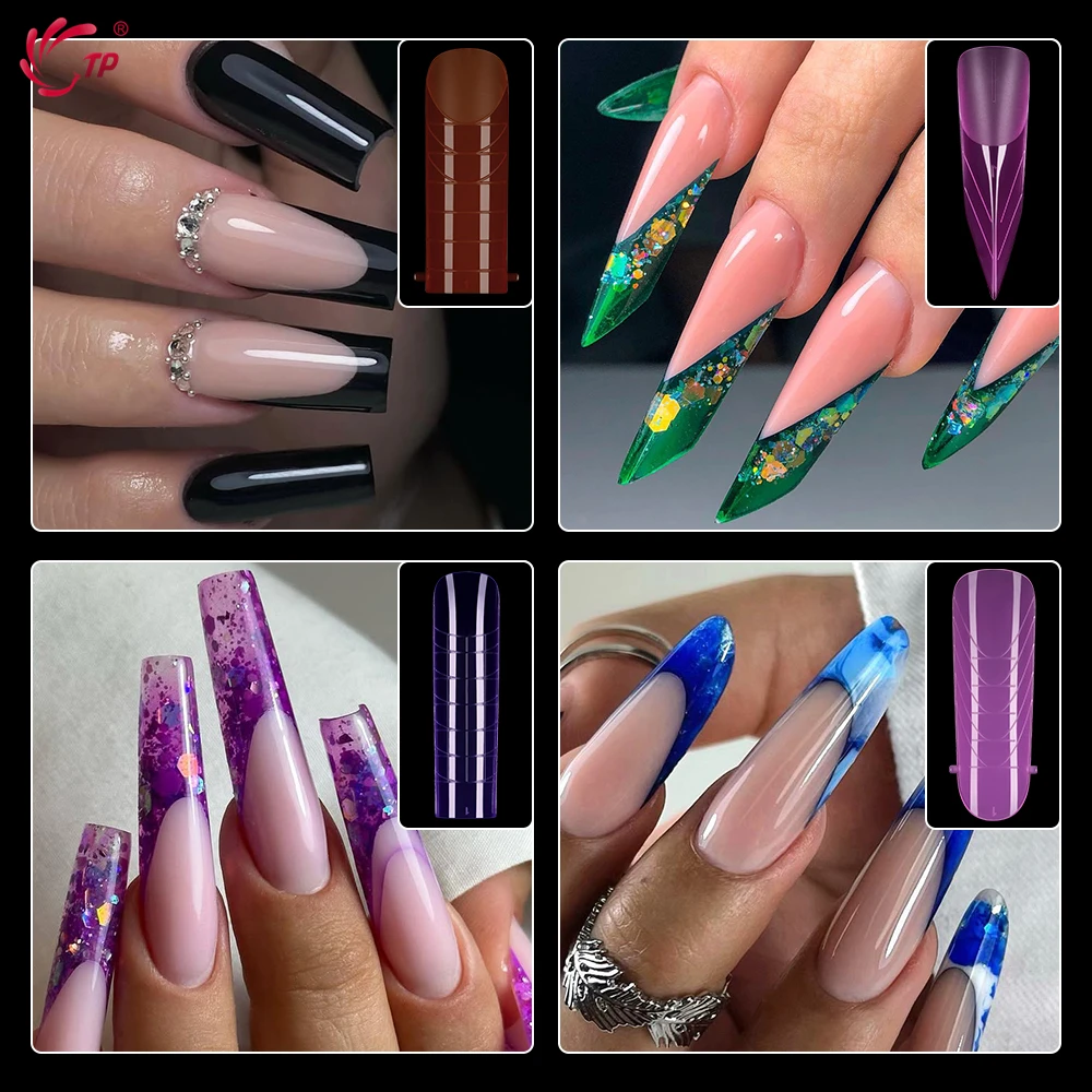 TP 292pcs/box Nail Dual Form Set Colorful Acrylic Extension Nails Forms False Nail Tips Poly Nail Gel Mold Full Cover Top Forms