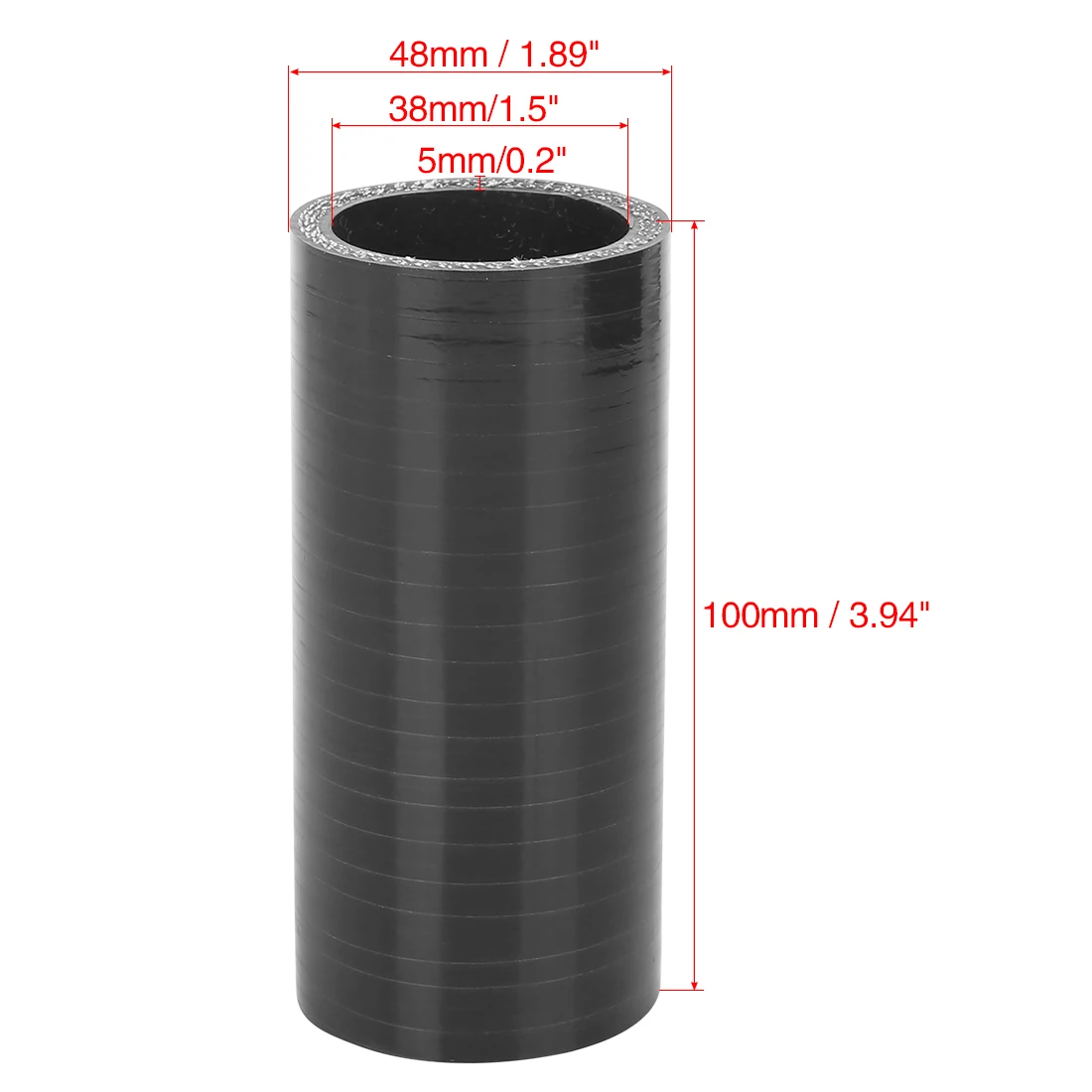 X Autohaux 30mm/38mm/40mm/45mm/50mm/55mm/60mm/65mm ID Reinforced Straight Silicone Coupler for Car Intercooler Intake Piping