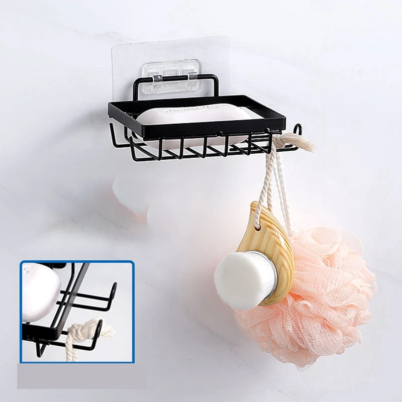 Shower Caddy Shelf Organizer With 2 Soap Dishes, Bathroom Basket Shelves, No Drilling Wall Mount Shower Storage Rack