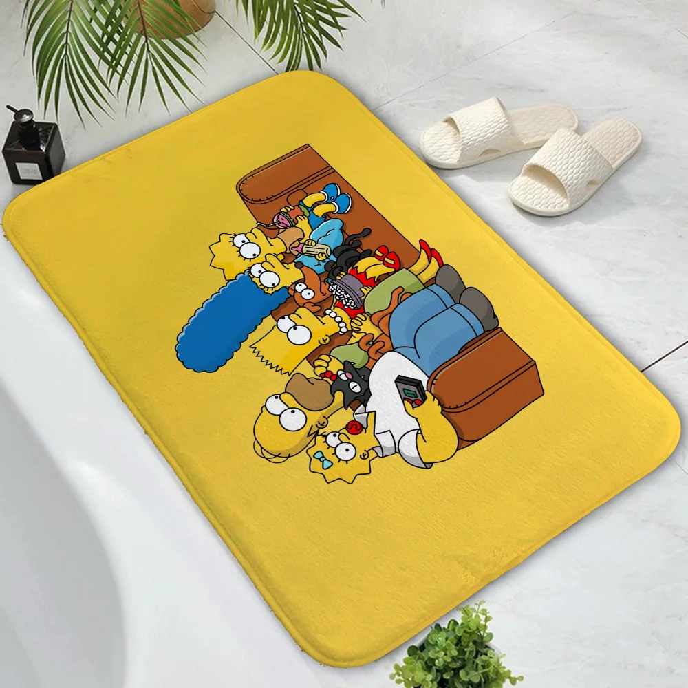 The S-Simpsons Doormat Entrance Door Sofa Mat Bedroom Carpet for Kitchen Aesthetic Room Decoration Customized Floor Noise Mat