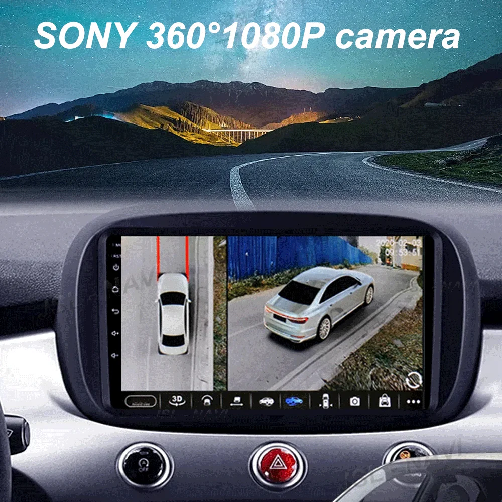 Radio samochodowe Android 15 dla Fiat 500X 2014 - 2020 Multimedialny odtwarzacz wideo Nawigacja GPS Bezprzewodowy Carplay + Auto Stereo QLED HeadUnit