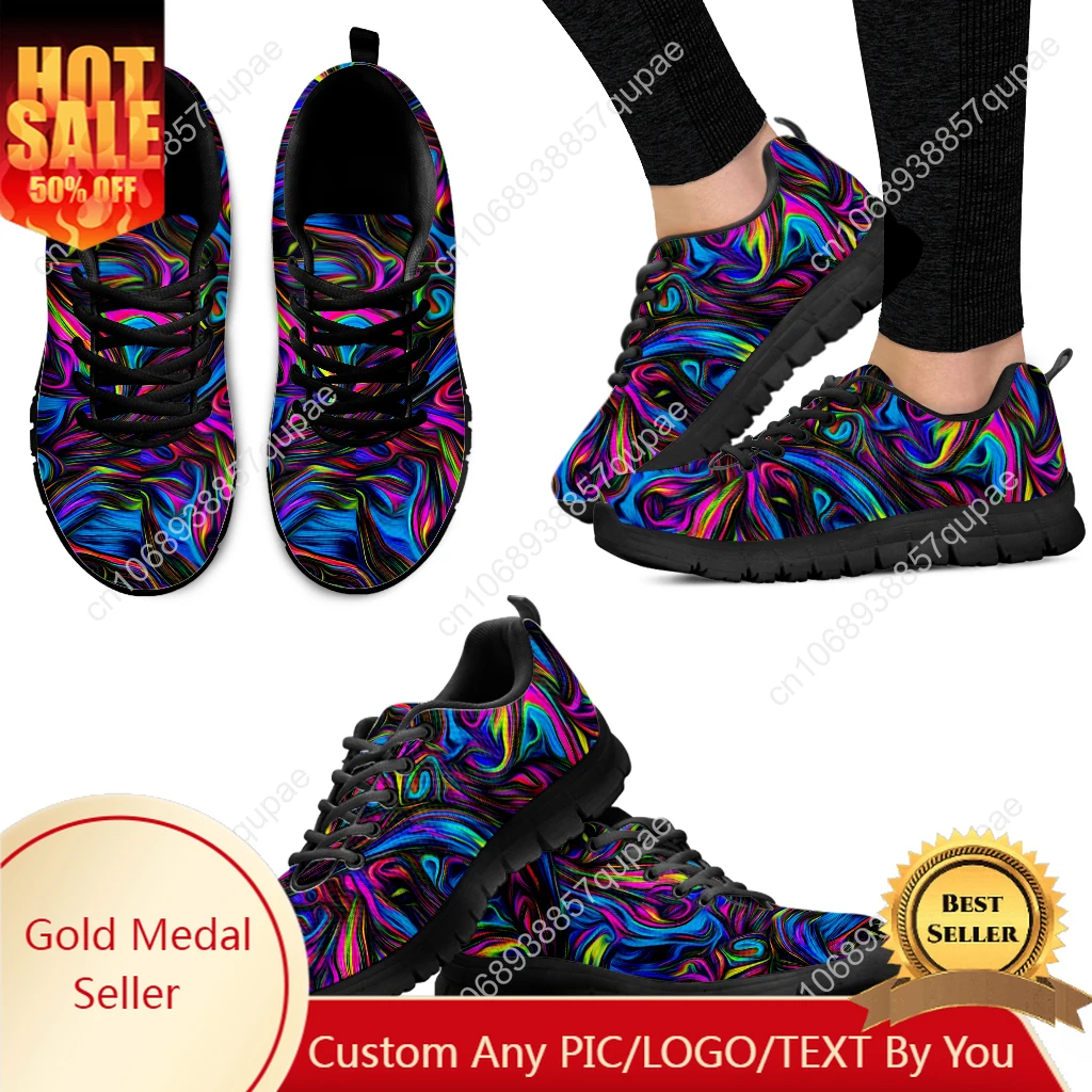 

Fashion Color Psychedelic Design Sports Shoes Mens Womens Children Sneakers Casual Custom High Quality Couple Shoes