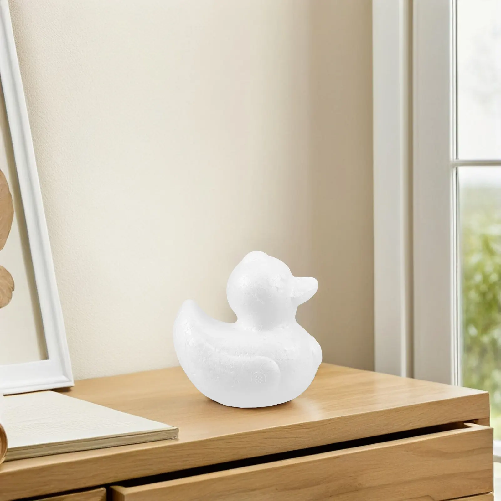 5Pcs Foam Duck Moulds 9.5cm Realistic White Polystyrene Craft Animals for DIY Painting Easter Bath Float Beach Party Favors