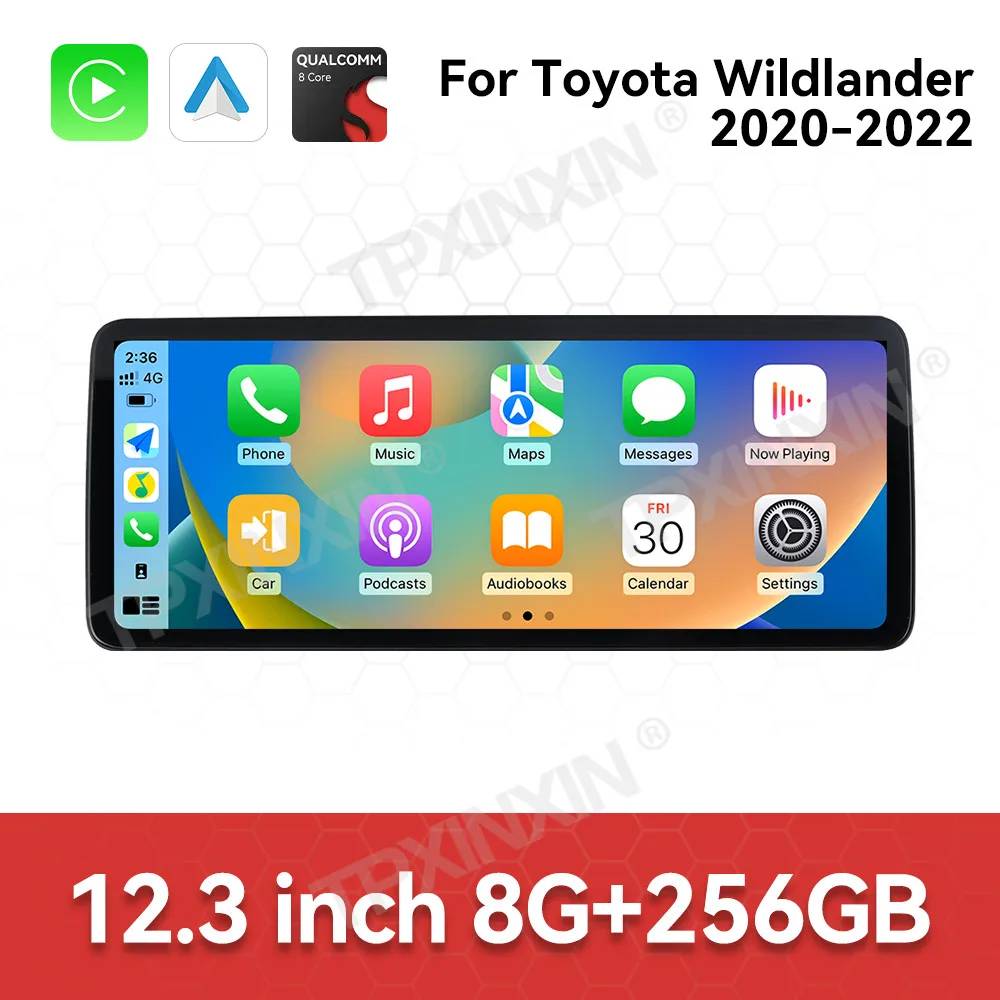 

Ультратонкий автомобильный радиоприемник с умным экраном для Toyota Wildlander 2020-2022, Android GPS-навигация, мультимедийный стереоприемник, головное устройство