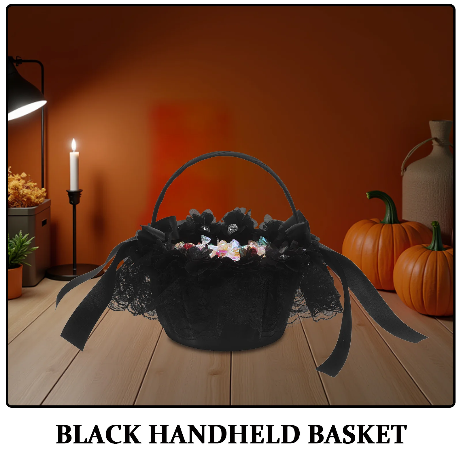 سلة تخزين منسوجة باللون الأسود، سلة زهور محمولة لحفلات الزفاف، سلة زهور صغيرة محمولة لتزيين المنزل #2