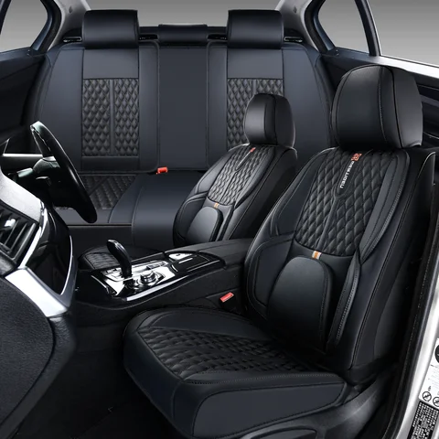 Funda de asiento de coche de cuero PU, adecuada para la mayoría de los autos de 5 asientos, funda de asiento dividida, impermeable y antiincrustante, fácil instalación,