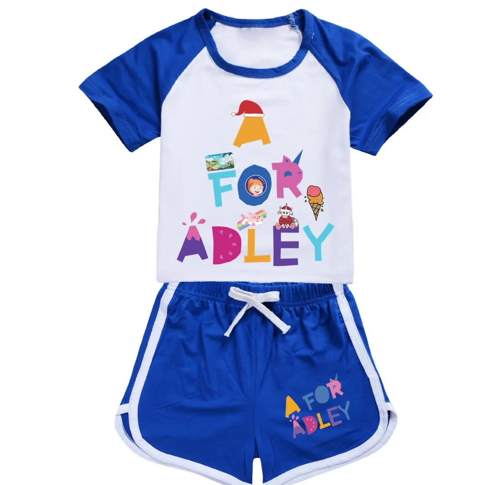 

Kids Clothes Toddler Girls Boys A for Adley T-Shirt + Shorts 2pcs Set Sports Suit Casual Baby Summer Comfortable Outfits Pyjamas