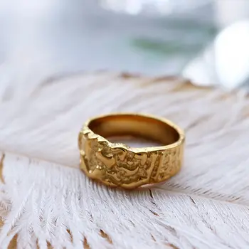 Yori 時尚不鏽鋼五角星幾何戒指項鍊,防過敏,簡約 18K 鍍金 PVD 首飾,精美禮品 6 最佳銷售 金塊首飾 - №4