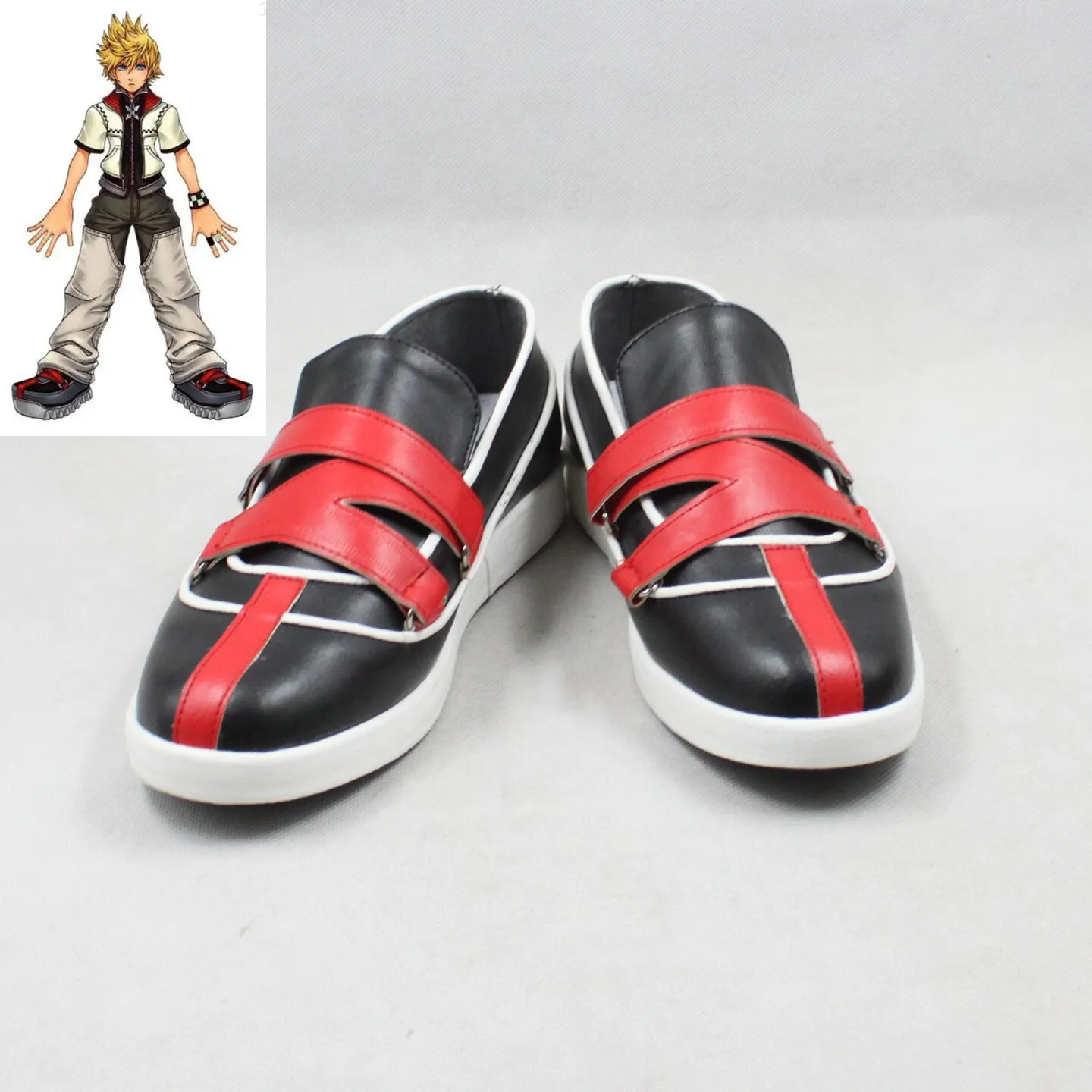 

Game Kingdom Hearts Roxas Cosplay Costume Shoes Handmade Faux Leather Boots Halloween Carnival Boots Custom Made