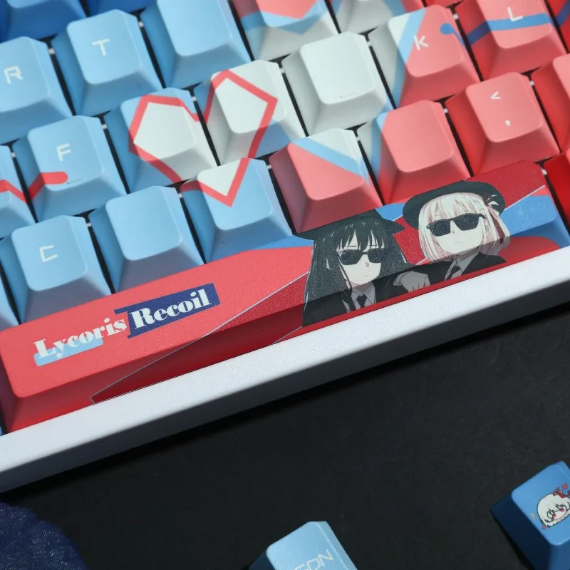 Anime lycoris recoil Theme Keycaps 120 Keys PBT Cherry Profile Keycap Custom Cartoon Key Caps for Mechanical Keyboard Gifts