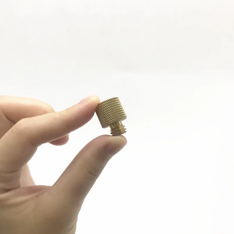 3/8 "ตัวเมียถึง1/4" ตัวผู้ขาตั้งกล้องอะแดปเตอร์สกรูเกลียวทองเหลืองขนาดเส้นผ่าศูนย์กลาง16มม. สำหรับขาตั้งหลอดไฟขาตั้งกล้อง