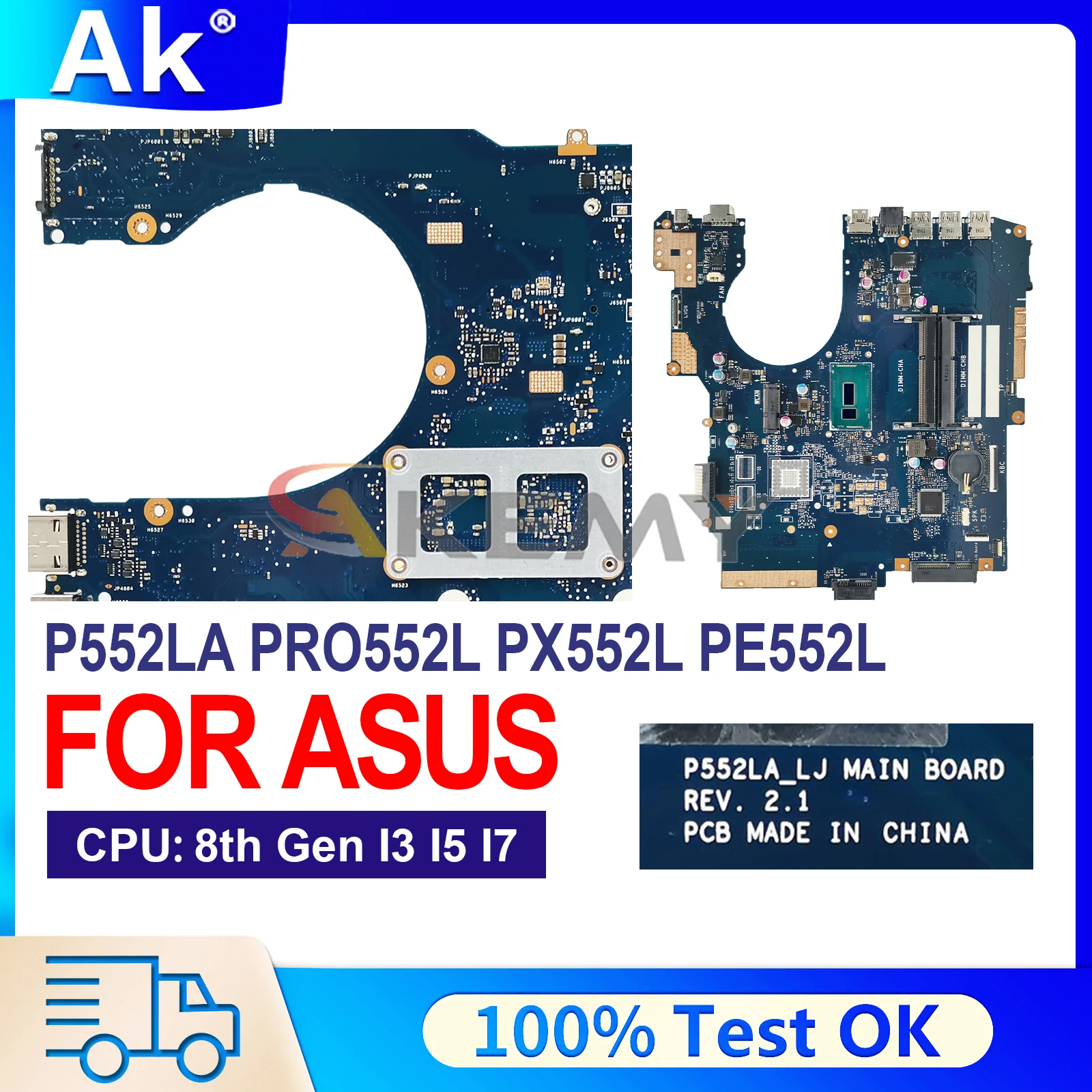 

Материнская плата P552LA для ноутбуков ASUS ProArt PRO552L PX552L P552L PE552L P552LA P552LJ с процессорами I3 I5 I7, протестирована, быстрая доставка
