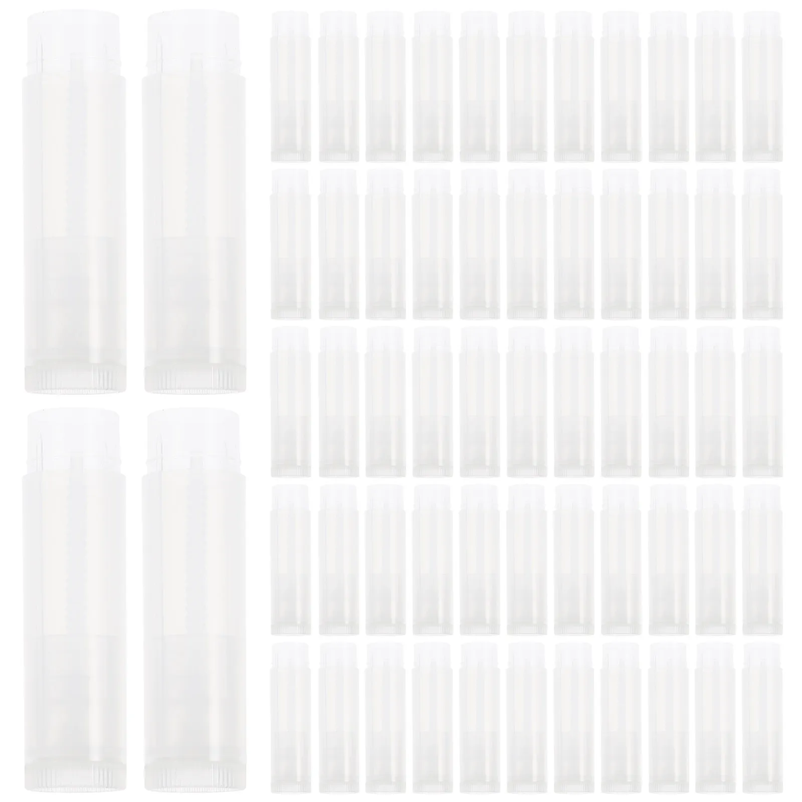 100Pcs Empty Lip Balm Containers with Caps Push Wheel Mechanism for DIY Lipstick Refill Lightweight Portable Lip Balm