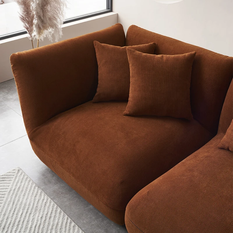 

Italian minimalist corduroy fabric sofa modern simple small apartment suede modular section sofa