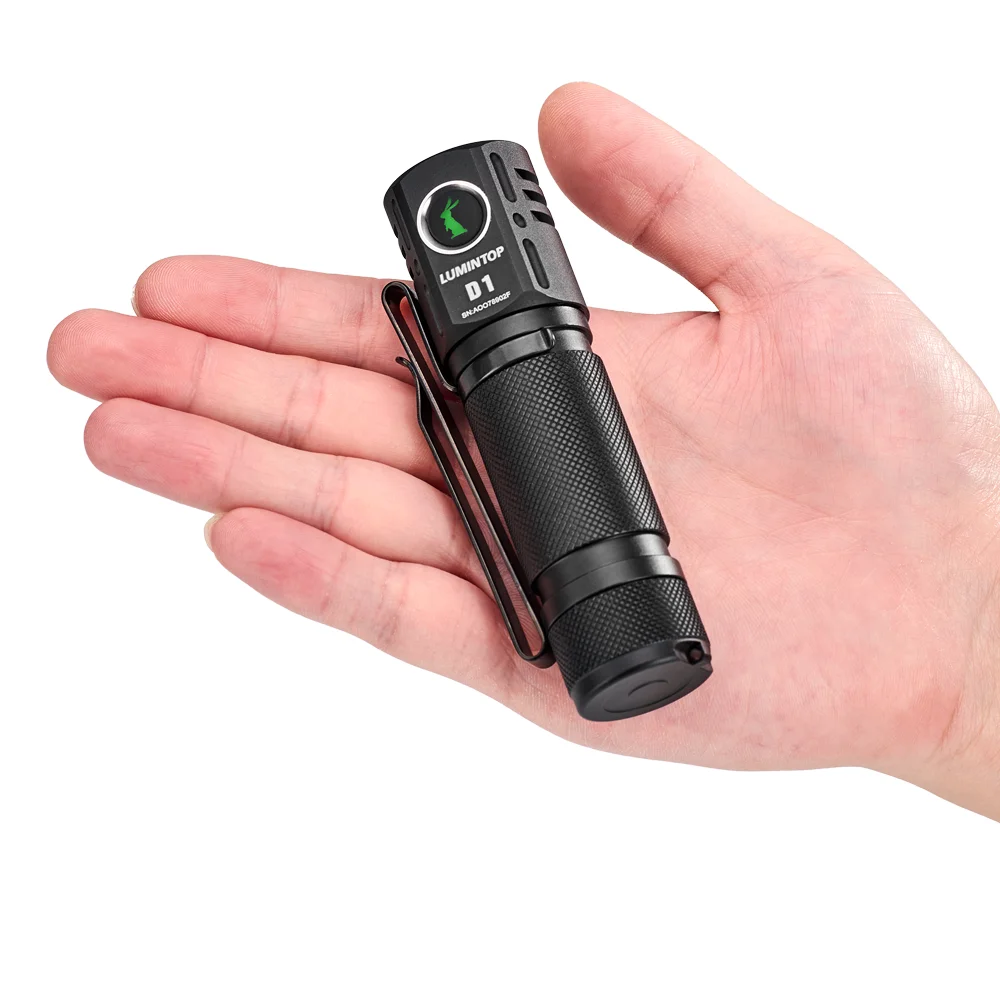 Outdoor Lighting EDC Flashlight Everyday Carry Aluminum LED Torch Self Defense Powerful Light 18650 Battery D1